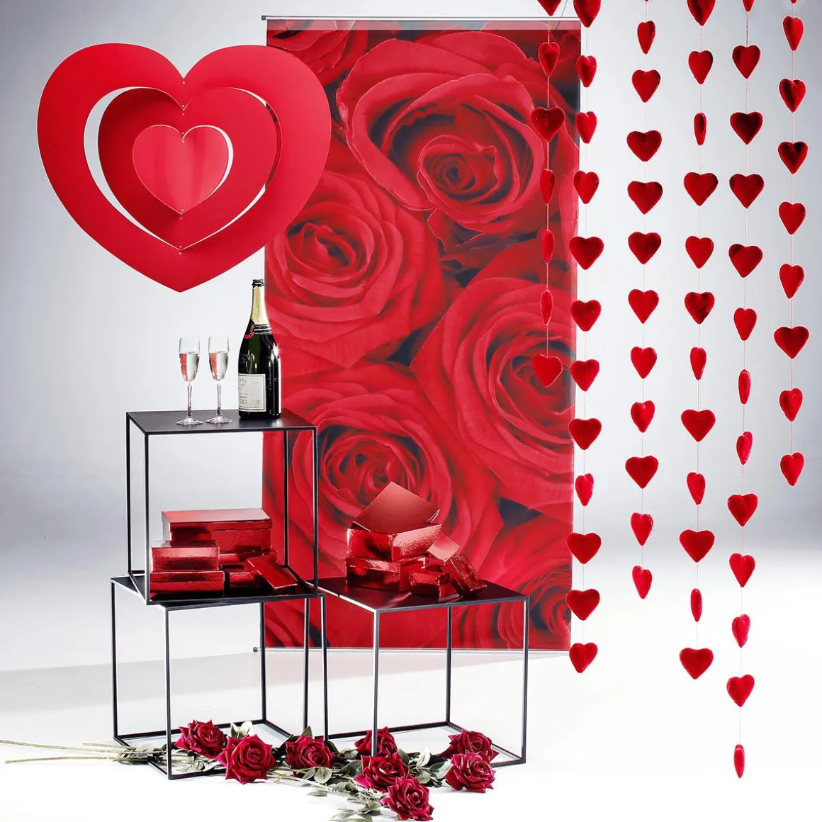 Künstliche Rote Rose, 68 Cm