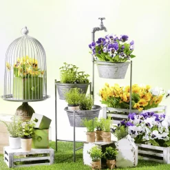 Künstliche Stiefmütterchen Weiß, 27 Cm