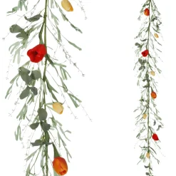 Künstliche Tulpen-Girlande Kunstranke Rot - Orange 158 Cm