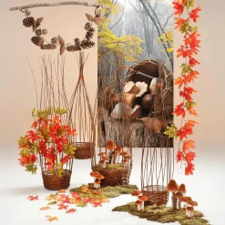 Künstlicher Ahornzweig Rot-grün, 80 Cm