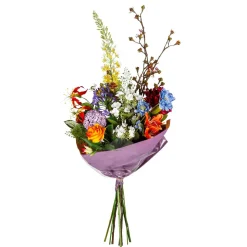 Künstlicher Blumen-Mix-Blumenstrauß Orange Blau Weiß 104 Cm