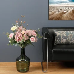 Künstlicher Blumenstrauß-Mix Mit Rosen, Hortensien Und Wiesenblumen Rosa 75 Cm