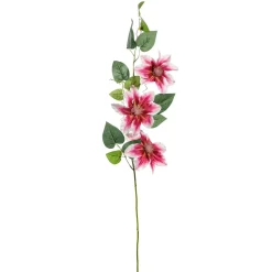 Künstlicher Clematis-Zweig Pink - Weiß , 80 Cm
