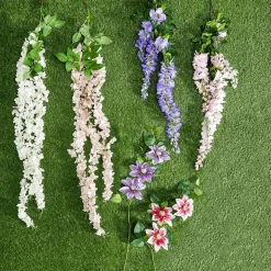 Künstlicher Clematis-Zweig Lila, 80 Cm