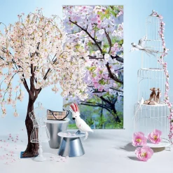 Künstlicher Kirschblüten Baum Weiß - Rosè, 150 Cm