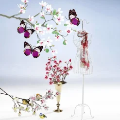 Künstlicher Magnolienzweig, Weiß-grün, 100 Cm