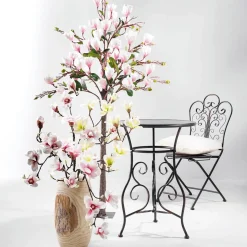 Künstlicher Magnolienzweig, Weiß-grün, 100 Cm