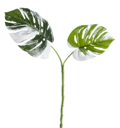 Künstlicher Monstera Deliciosa Albo Variegata Blätter-Zweig 85 Cm