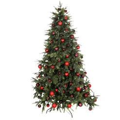 Künstlicher Weihnachtsbaum 210 Cm Mit Roten Kugeln, Zum Selber Schmücken