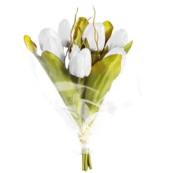 Künstliches Tulpen-Bouquet Weiß, 30 Cm