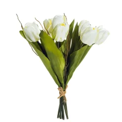Künstliches Tulpen-Bouquet Weiß, 30 Cm