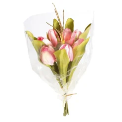 Künstliches Tulpen-Bouquet Rosa, 30 Cm