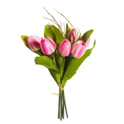 Künstliches Tulpen-Bouquet Rosa, 30 Cm