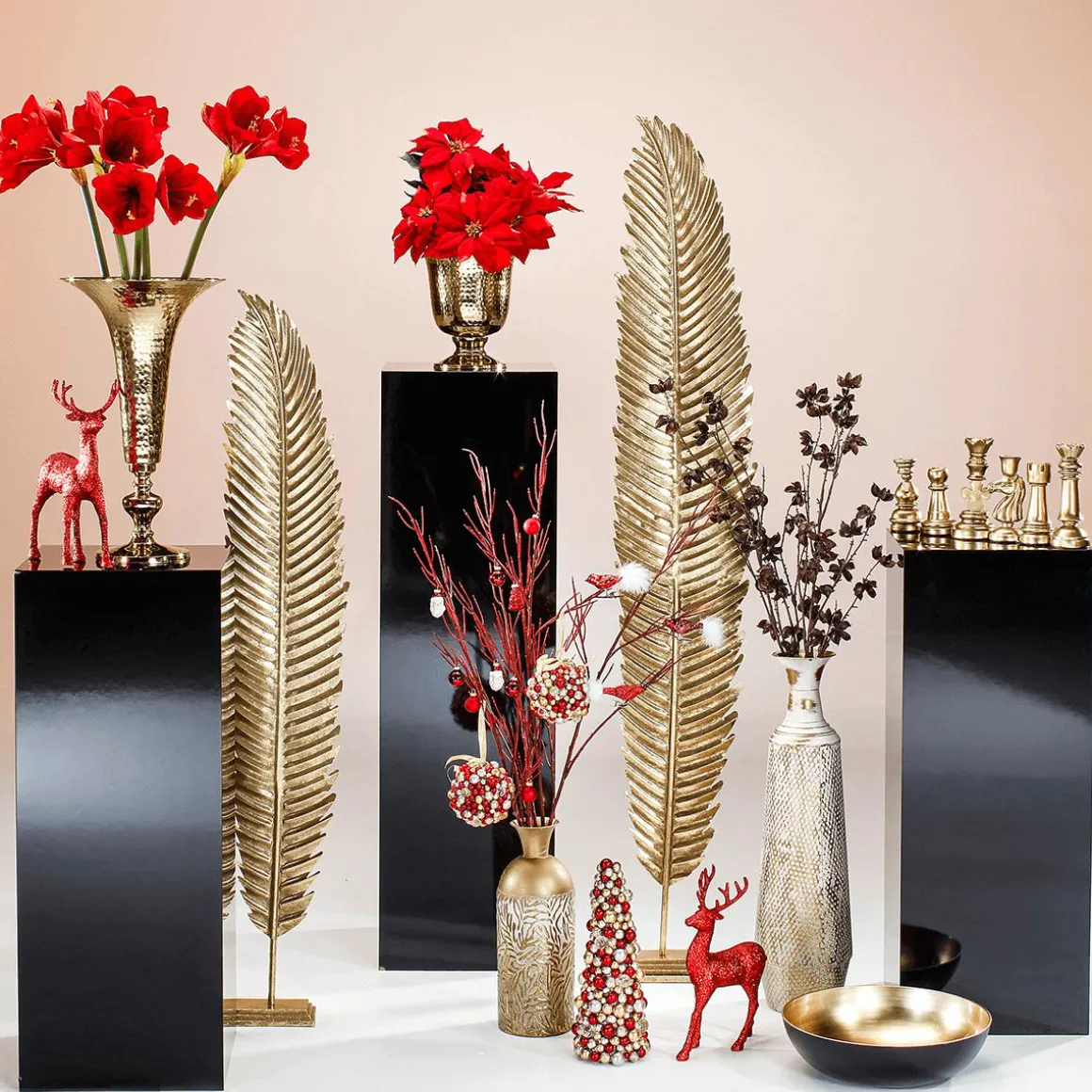 Künstliches Vogel Set Rot 3 Stück