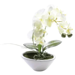 Kunstpflanze Orchidee Im Topf Weiß, 28 Cm