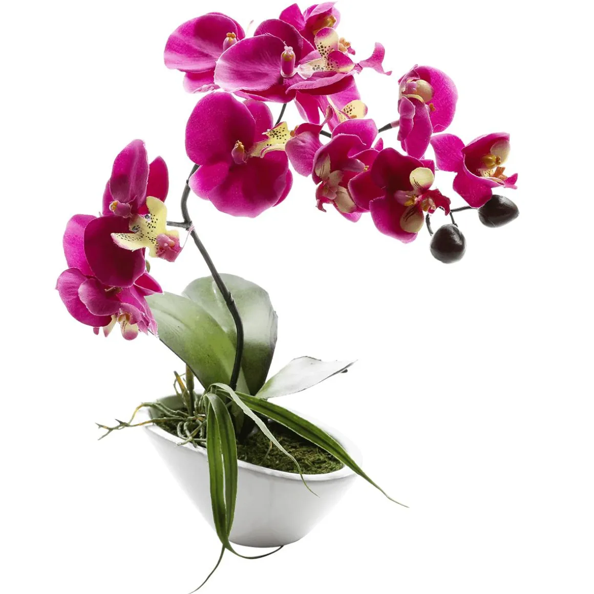 Kunstpflanze Orchidee Im Topf Pink , 28 Cm