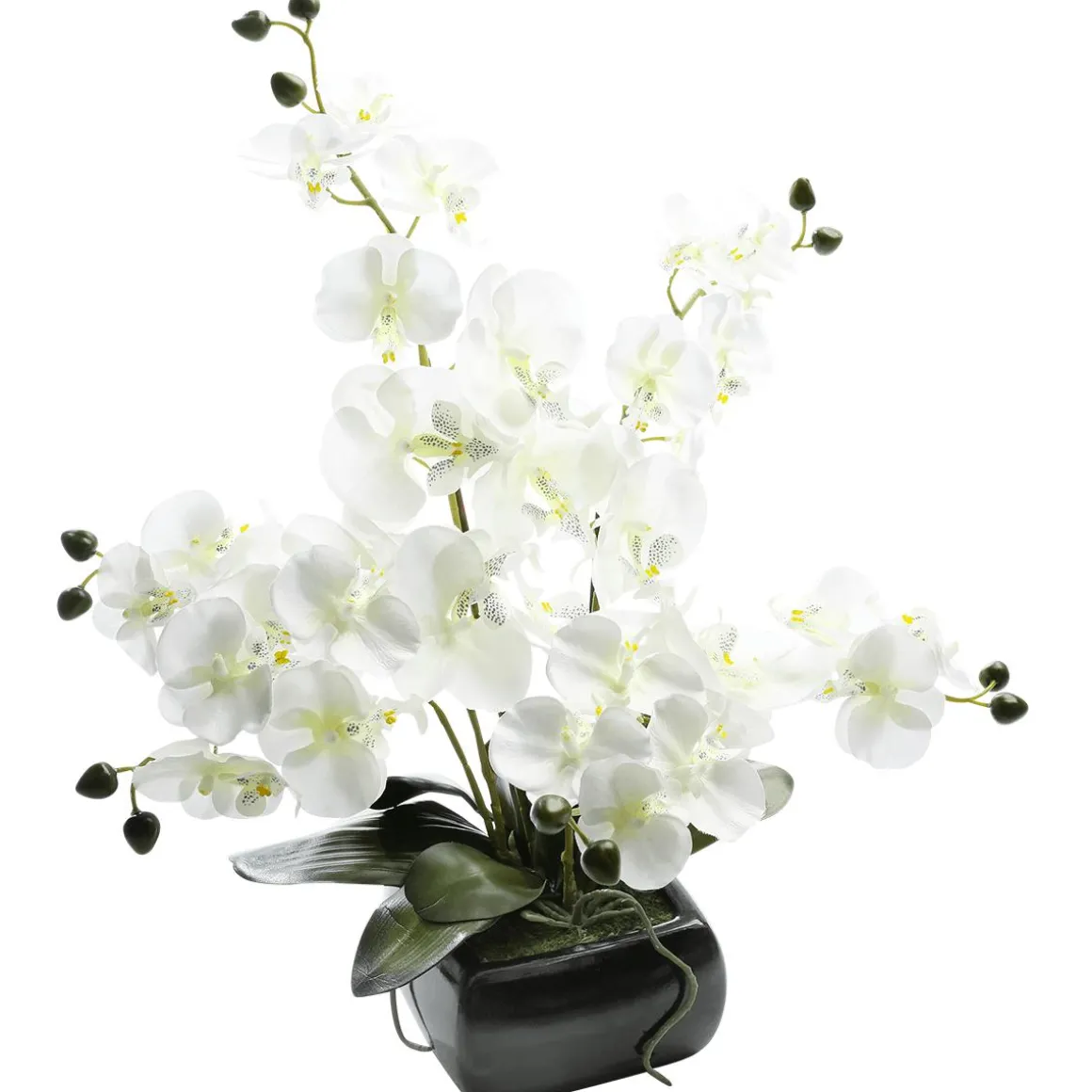 Kunstpflanze Orchidee In Schale Weiß, 40 Cm