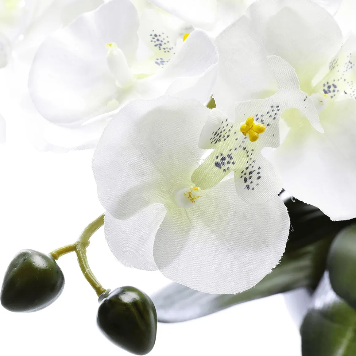 Kunstpflanze Orchidee In Schale Weiß, 40 Cm