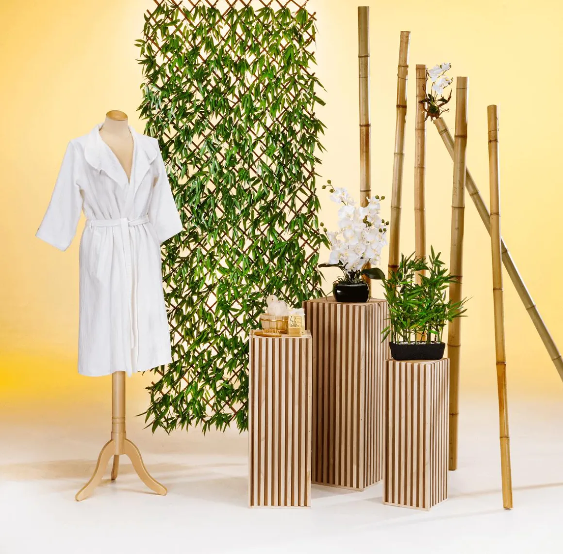 Kunstpflanze Orchidee In Schale Weiß, 40 Cm