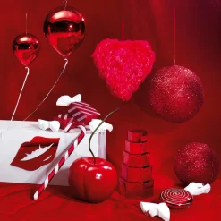 Kunststoff-Ballon Metallic Rot 20 Cm Ø