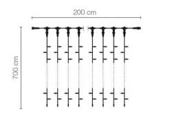 LED Profi Lichtvorhang System IP67, 700 Cm Ohne Zuleitung, Weiss