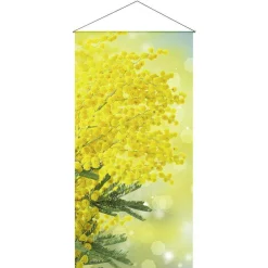 Lichtechter Naturfaser-Stoffbanner "Mimose" Aus Baumwolle 100 X 200 Cm