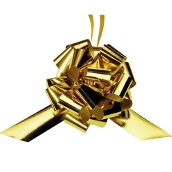 Metallic-Ziehschleifen, 14 Cm Ø, Gold, 50 Stück