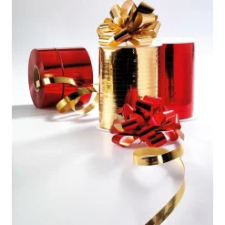 Metallic-Ziehschleifen, 10 Cm Ø, Gold, 50 Stück