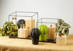 Metallregal Quadratisch Schwarz 20/30 Cm 2 Stück