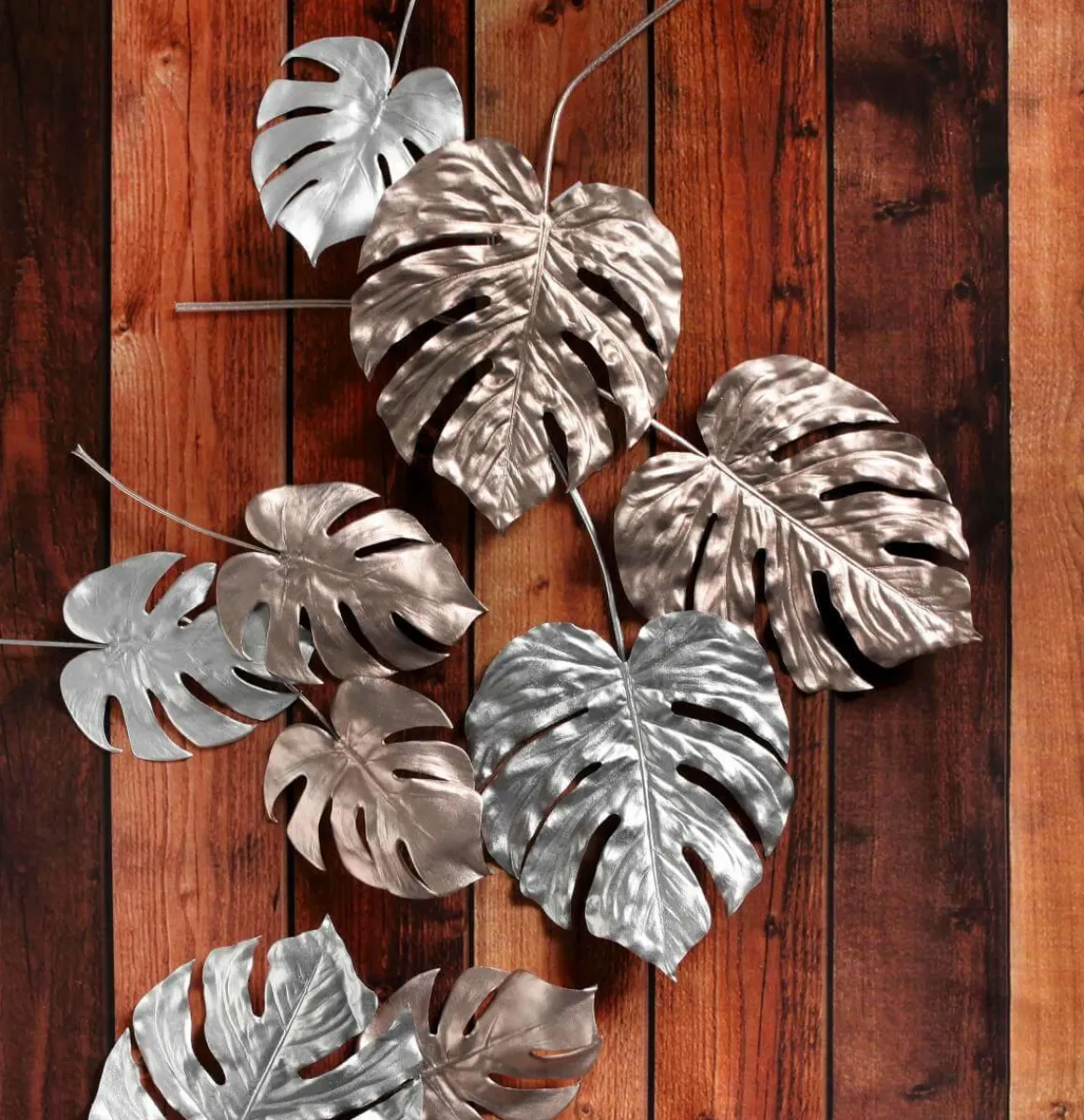 Monstera Kunstblätter Rosé 37 Cm 5 Stück