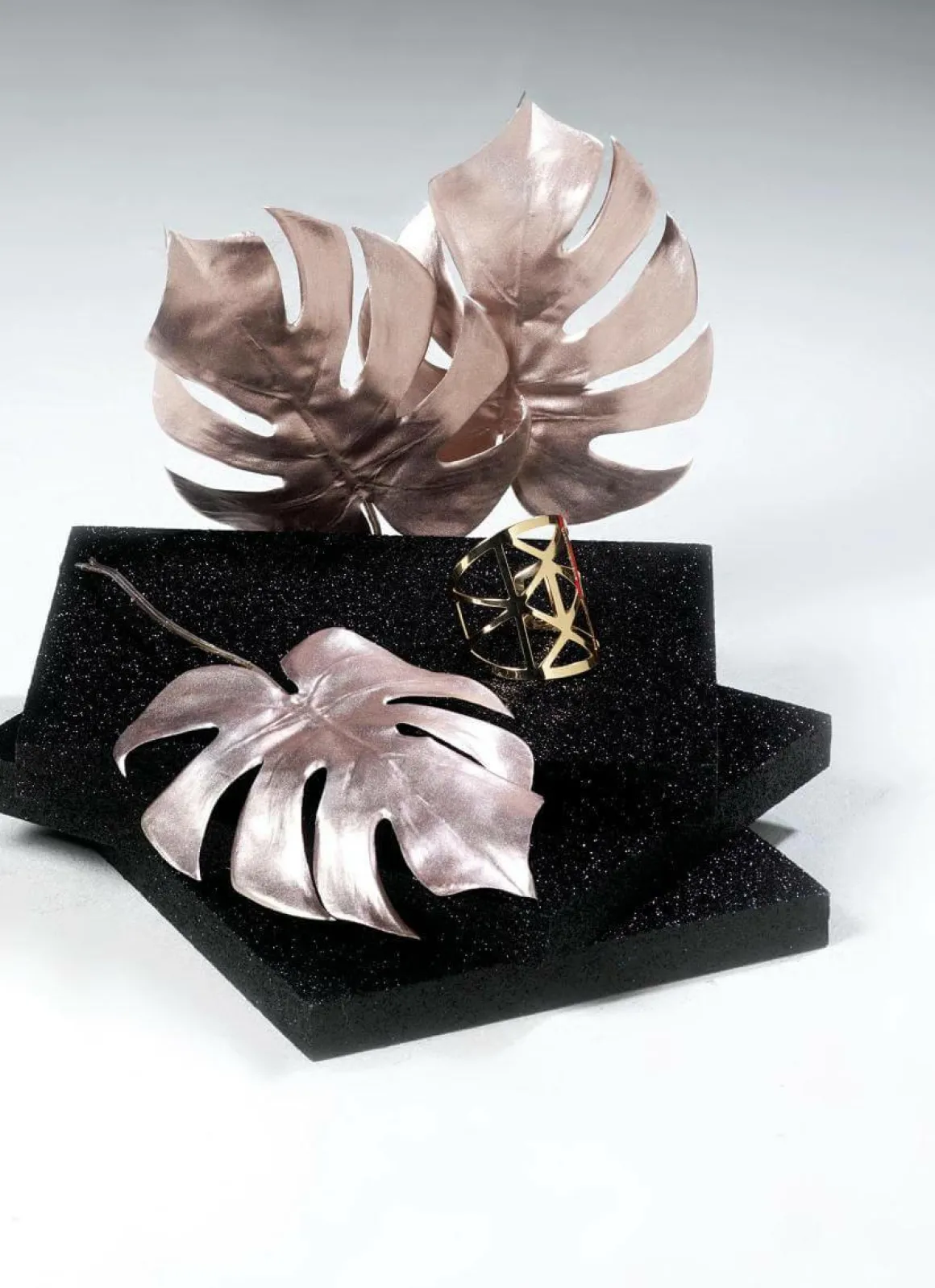 Monstera Kunstblätter Rosé 37 Cm 5 Stück