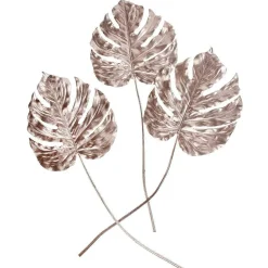 Monstera-Kunstblätter Rosé 70 Cm 3 Stück