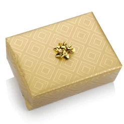 Nachhaltiges, Goldenes Geschenkpapier Mit Glänzendem Geometrischen Muster – 50 M Geschenkpapier-Rolle