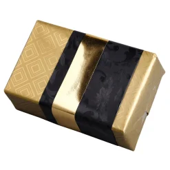 Nachhaltiges, Goldenes Geschenkpapier Mit Glänzendem Geometrischen Muster – 50 M Geschenkpapier-Rolle