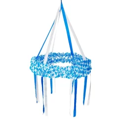 Oktoberfest Deko-Kranz Mit 6 Bändern Blau Weiß 75 Cm Ø X 120 Cm Hoch