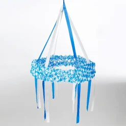 Oktoberfest Deko-Kranz Mit 6 Bändern Blau Weiß 75 Cm Ø X 120 Cm Hoch