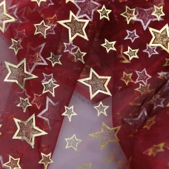 Organza-Stoff "Sternchen" Rot 145 Cm Breit