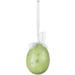 Ostereier-Set Zum Aufhängen Aus Schaumstoff, Gelb Mit Hasenmuster Und Schleife 8tlg.