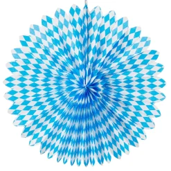Papier-Rosette Blau Weiß 75 Cm Ø Oktoberfest-Dekoration