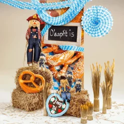 Papier-Rosette Blau Weiß 75 Cm Ø Oktoberfest-Dekoration