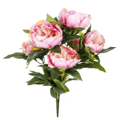 Pfingstrosen-Kunstblumen-Strauß Rosa, 46 Cm