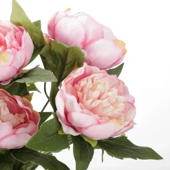 Pfingstrosen-Kunstblumen-Strauß Rosa, 46 Cm