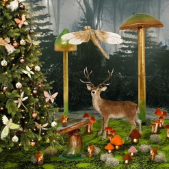 Pilz Hocker Fiberglas-Skulptur 54 Cm Grüngold