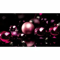 Pinke, Glänzende Weihnachtskugeln Aus Schwer Entflammbarem Kunststoff, 6 Cm Ø – 24 Stück