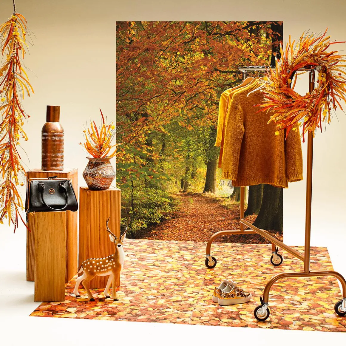 Rehbock-Dekofigur Deko-Tier Mit Geweih 27 X 18 X 56 Cm