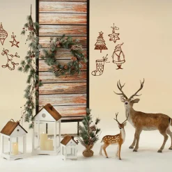 Rehbock-Dekofigur Deko-Tier Mit Geweih 27 X 18 X 56 Cm