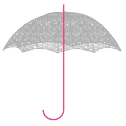 Rosa Schirmstock Aus Metall, 100 Cm