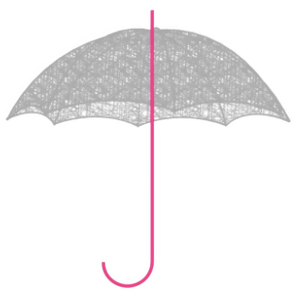 Rosa Schirmstock Aus Metall, 100 Cm