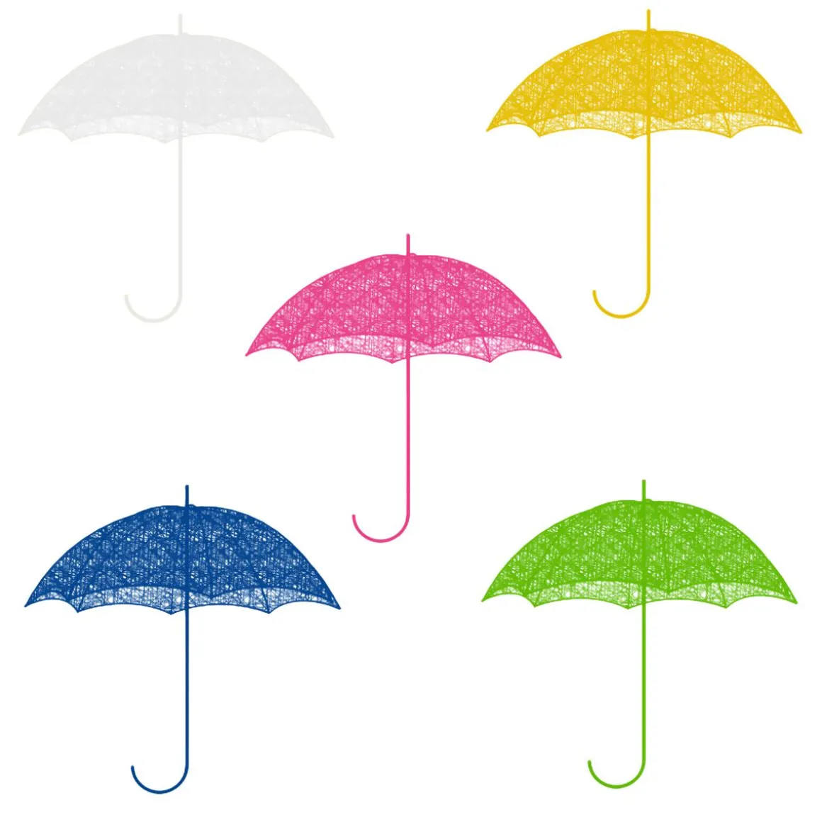 Rosa Schirmstock Aus Metall, 100 Cm