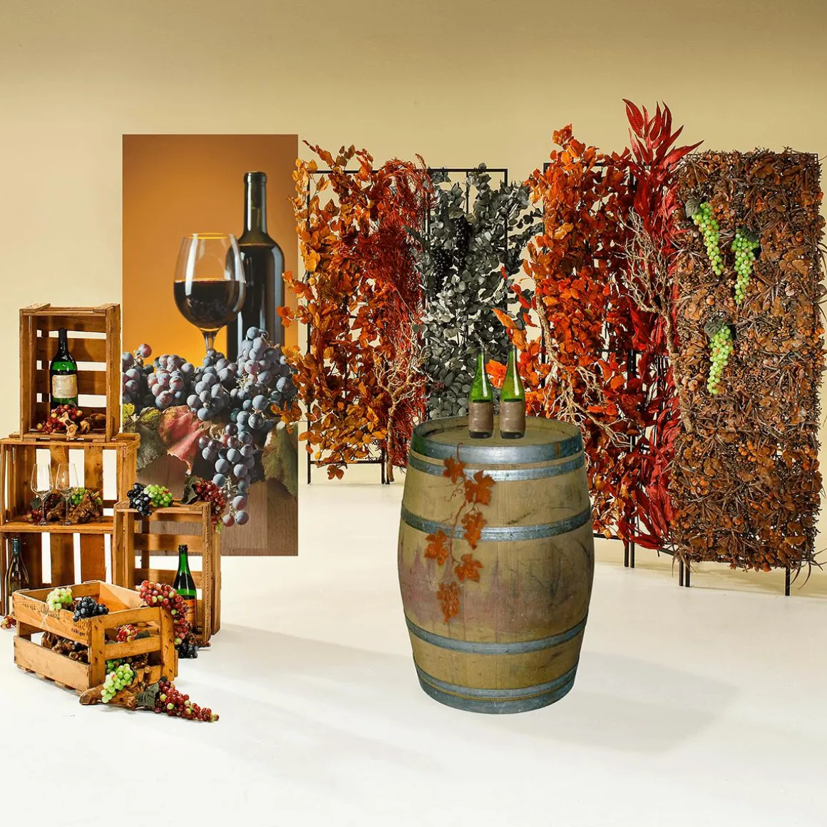 Rost-Metall-Silhouette "Weinrebe" 58 Cm